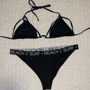 H&M Black Cage Tie Surf + Beach Bikini